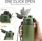 TakeToday Collapsible Water Bottles 20oz, Leak Proof, Foldable Silicone Travel - Image 7