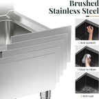 32.5-Inch Undermount Kitchen Sink Workstation, 16 Gauge Stainless Steel Single - Image 3