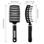 Hair Brush Set, Curved Vented Detangling Hair Brushes for Women Men Kids, Professional Vent Styling Brush for Wet Dry Curly Thick Straight Hair Fast Blow Drying Brush (Black+ White)