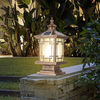 LED Solar Post Light Outdoor, Aluminum Fence Post Cap Lamp Remote Control by PTOUG