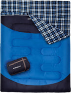 Double Sleeping Bag for Adults Machine Washable 2 Person Camping Sleeping Bag by WKFAMOUTCAMP
