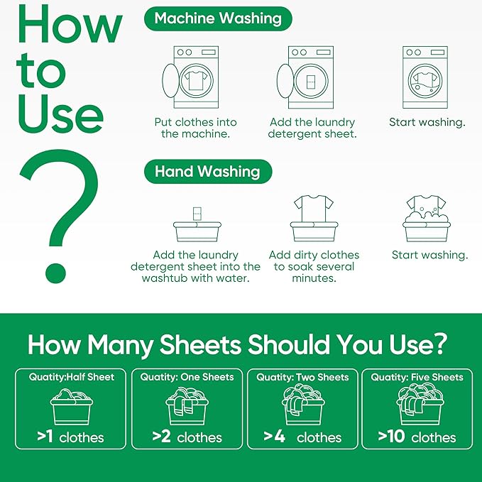 Travel Laundry Detergent Sheets Fisroa 120 Loads Eco-friendly Washing Detergent - Image 9