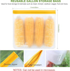 SPLF 6 Pack Reusable Gallon Freezer Bags Dishwasher Safe, BPA Free 1 gallon - Image 3