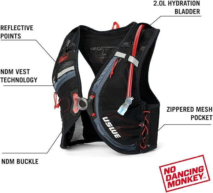 USWE Rush 8L Bike Hydration Vest, Adjustable Chest Straps Running Hydration Vest - Image 8