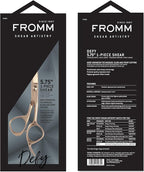 Fromm Defy 5.75" 1-Piece Precision Slide and Point Hair Cutting Shears with Razor Sharp Semi-Convex Blade for Expert Salon Stylists, Matte Gold Japanese Steel Scissors