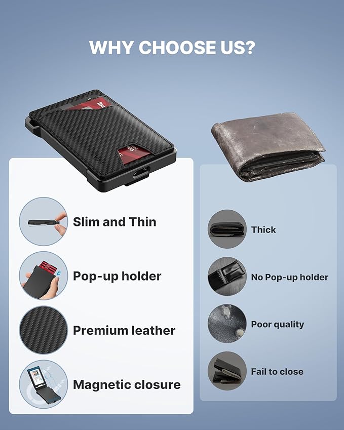 typecase Tactical Wallet for Men Card Holder: Pop Up Card Case, Genuine Leather - Image 9