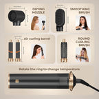 5 in 1 Blow Dryer Brush, Upgrade Hair Dryer Brush Set Negative Ion Air Styler Curling Wrap Air Curler, Hot Air Brush Curling Iron Hair Styling Tools As A Gift for Straight/Curl/Dry/Smooth