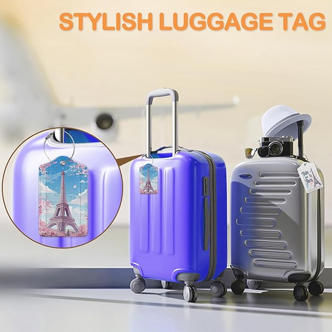 Eiffel Tower Sakura 3 Pack Luggage Tags - Image 5