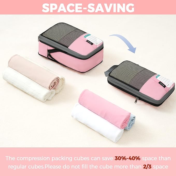 BAGAIL 4/6 Set/8 Set Compression Packing Cubes Travel Accessories Expandable - Image 5