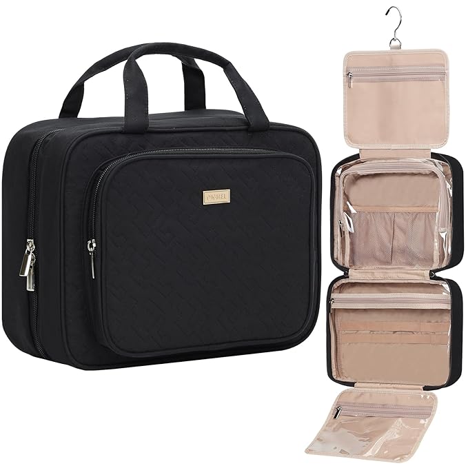 NISHEL Travel Toiletry Bag for Women Large Capacity, Makeup Essentials Organizer by NISHEL