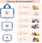 TISRATOK 10 PCS Clear Travel Makeup Toiletry Bag, Plastic PVC Cosmetic TSA - Image 3