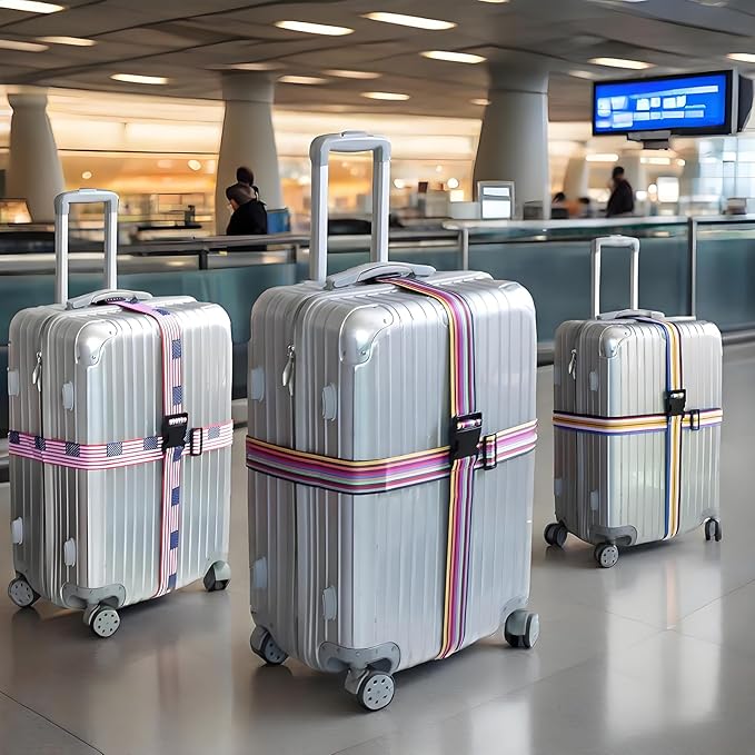 Stripes Luggage Straps for Suitcases, Adjustable Luggage Travel Belt to Keep - Image 6