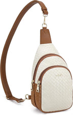 Telena Small Sling Bag for Women Leather Crossbody Fanny Packs Chest Bag for by Telena