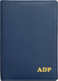 Personalized Monogrammed Navy Leather RFID Passport Wallet by 123CheapChecks