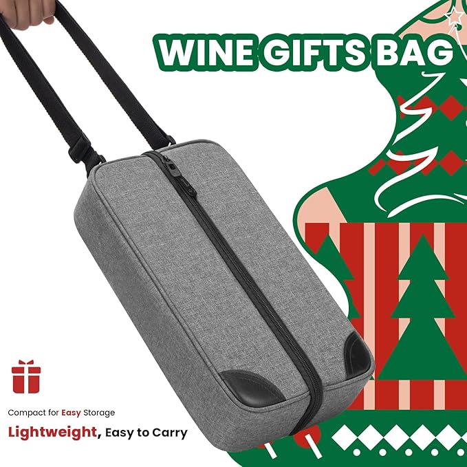 ALLCAMP Wine Tote Bag with Cooler Compartment，Picnic Set Carrying Two Sets of - Image 4