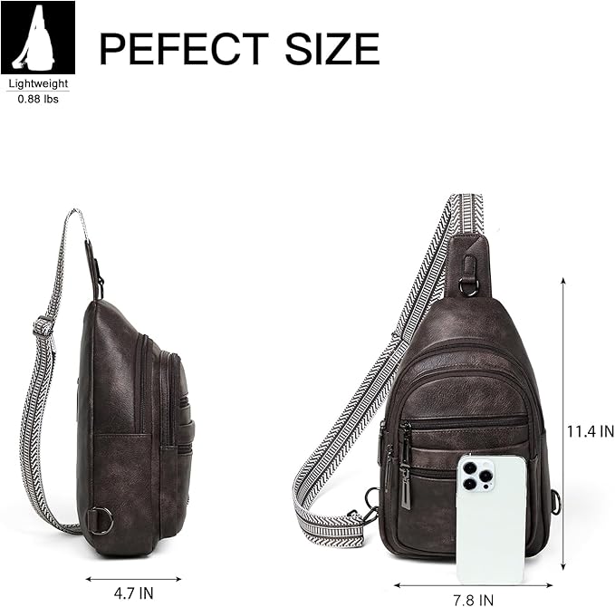 Sling Bag for Women Crossbody Fanny Pack Sling Purse Backpack Vegan Leather - Image 3