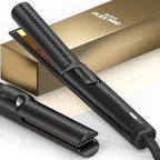 Hair Straightener and Curler 2 in 1 by BeKind Flex, 360° Hair Styler Flat Iron for All Styles, Floating Plates Design, Airflex Lower Temp for Better Styling, Gift for Girls and Women (Black)