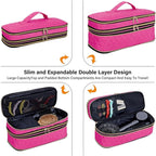 Hair Dryer Travel Carrying Case, Curling Iron Storage Bag, Slim Expandable Handheld Dual-Layer Travel Storage Bag for Dryer/Hair Tool Organizer/Style Organizer