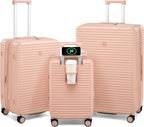 Hard Shell Suitcases Expandable Travel Luggage Sets 3 Piece, Carry on and Check by HanTrip