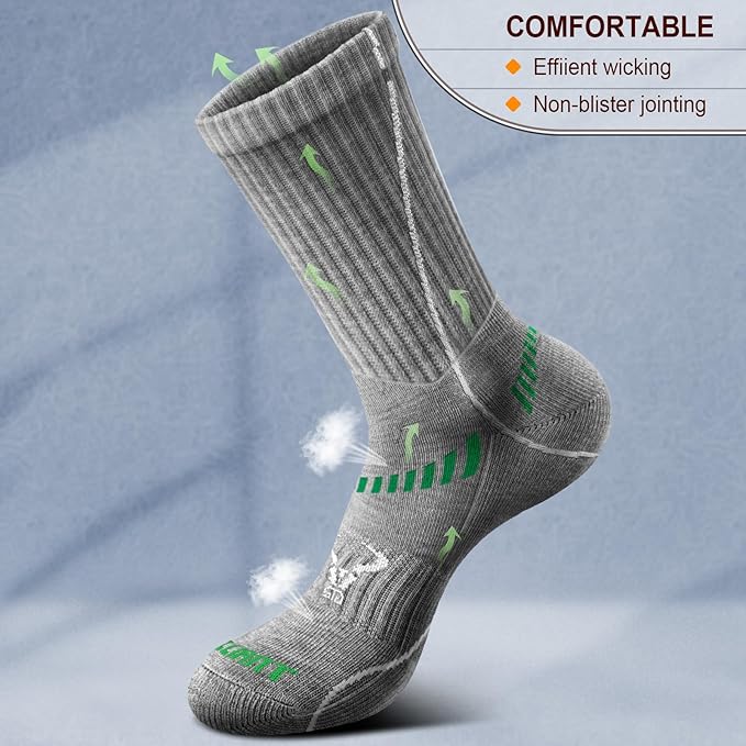 BULLIANT Compression Socks for Men 6Pairs, Athletic Crew Socks Cushioned For - Image 4