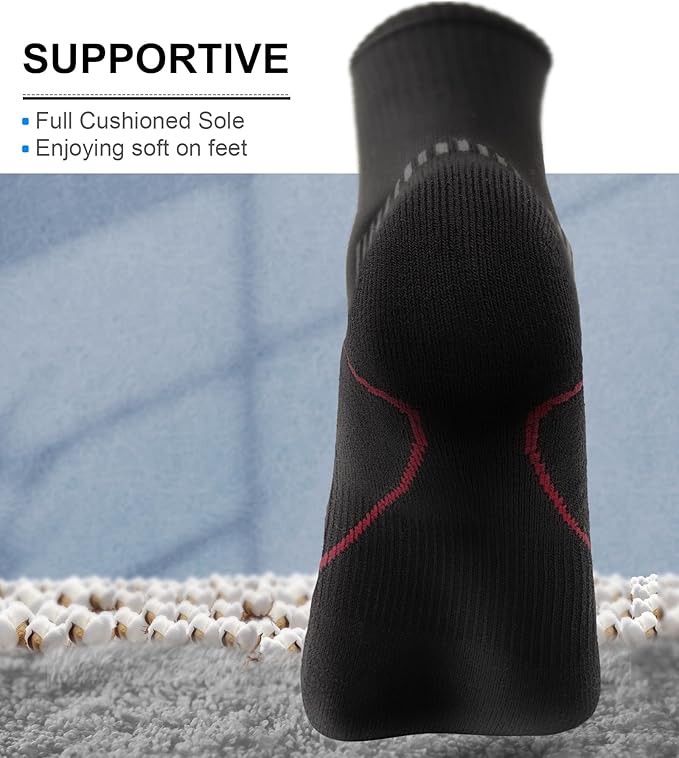 BULLIANT Compression Socks for Men 6Pairs, Athletic Crew Socks Cushioned For - Image 3