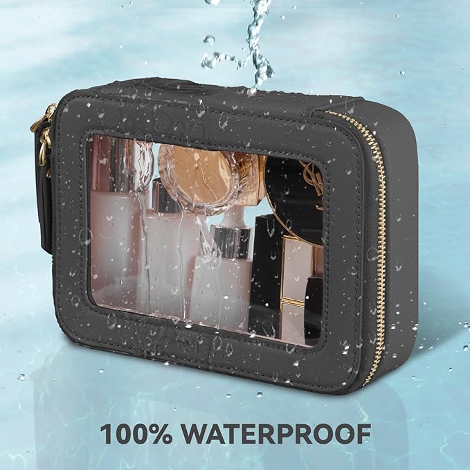 Prite Clear Makeup Bag Cosmetic Organizer Case Waterproof Travel Toiletry Bag - Image 5