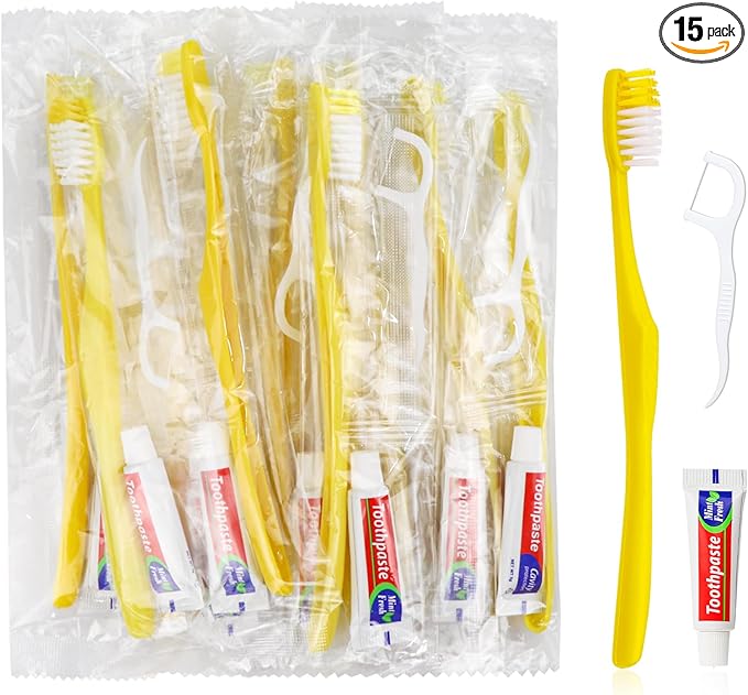 15pcs Disposable Toothbrushes by FAOEHN