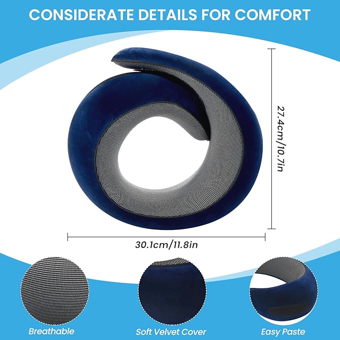 Neck Pillow, Travel Pillow uses Memory Foam to Support Neck Comfort, Ideal - Image 3