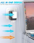 Universal Travel Adapter 35W PD Fast Charging Offers 3 USB-A Ports, 2 USB-C - Image 3