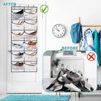 2 Packs Over the Door Shoe Organizer, 24 Extra Large Mesh Pockets Hanging Shoe - Image 5