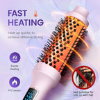 PRITECH Thermal Brush 1.5 inch, Heated Round Brush Creates Blowout Look, Ionic Curling Iron Brush with Adjustable Temperature, Dual Voltage Hair Styling Tool
