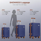 SHOWKOO Luggage Sets 3 Piece Hardside Expandable Suitcase - Image 9