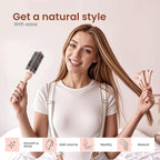 AIMIKE Round Brush for Blow Out, Rose Luxe Small Round Hair Brush w/Nano Thermal Ceramic Tech, for Blow Drying & Styling Volumizing Short Hair, with 4 Clips (Barrel 1.3", Bristle 2.1")