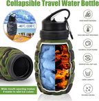 Collapsible Travel Water Bottle18oz, Reuseable Silicone Foldable Water Bottles - Image 2