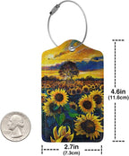 2-Pcs Beautiful Sunflower Leather Luggage Tags - Image 5