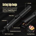 Hair Straightener and Curler 2 in 1 by BeKind Flex, 360° Hair Styler Flat Iron for All Styles, Floating Plates Design, Airflex Lower Temp for Better Styling, Gift for Girls and Women (Black)