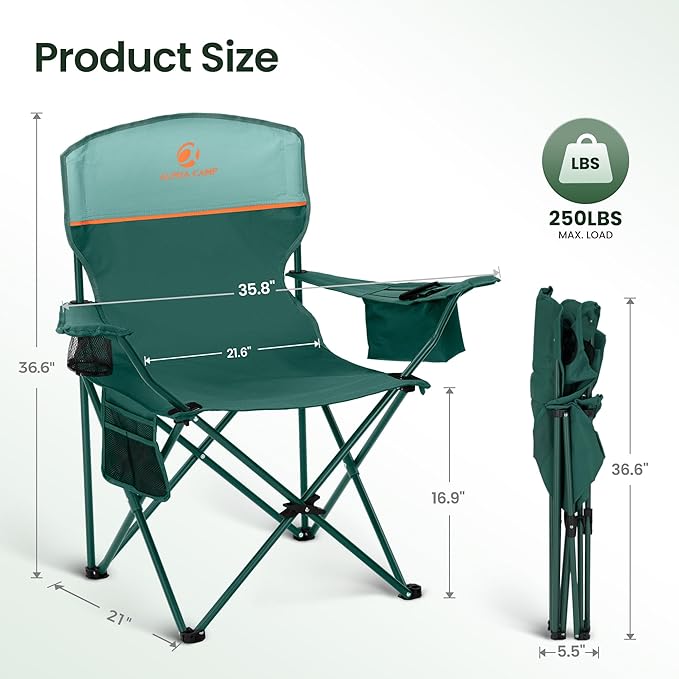 HIGH POINT SPORTS 2 Pack Portable Camping Chair - Image 3