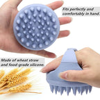 Silicone Hair Scalp Massager Shampoo Brush Scalp Scrubber Hair Washing Brush Exfoliating Brush Head Scrubber for Shower - Blue