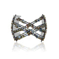 Decorative Beaded Fine Wire Hair Clip - Effortless, Adjustable Stretch Double Combs by HairZing No Damage, Creases, or Pain. (Earth - Medium)