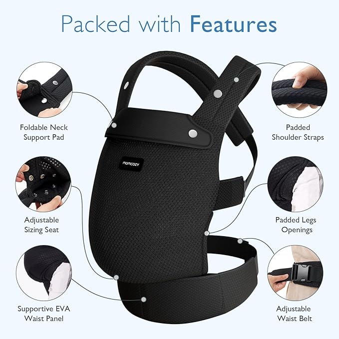 Momcozy Breathable Mesh Baby Carrier, Ergonomic and Lightweight Infant Carrier - Image 5