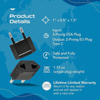 Ceptics USA, Canada to European Plug Adapter - Image 3
