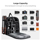 K&F CONCEPT Camera Backpack Bag, Professional DSLR/SLR/Mirrorless Camera Bag - Image 3