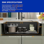 Dcolora 33 Inch Granite Composite Kitchen Sink, Round Corner - Image 6