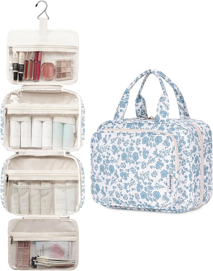 Narwey Travel Toiletry Bag for Women Large Hanging Makeup Bag Organizer - Image 4