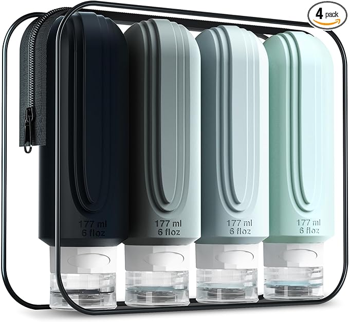 Travel Bottles for Toiletries, Large 6oz Oversize Containers, BPA Free Leak by Mrsdry