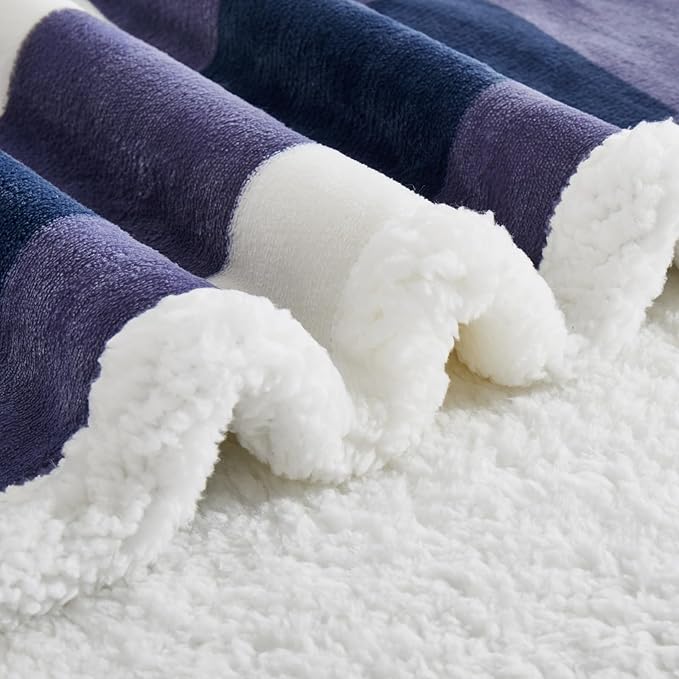 PU MEI Sherpa Blanket Fleece Throw Blanket Full Queen Plaid Thick Bed Blanket - Image 6