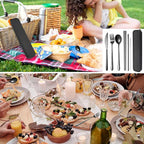 AARAINBOW 6 Pieces 18/8 Stainless Steel Flatware Set Portable Reusable Cutlery - Image 4