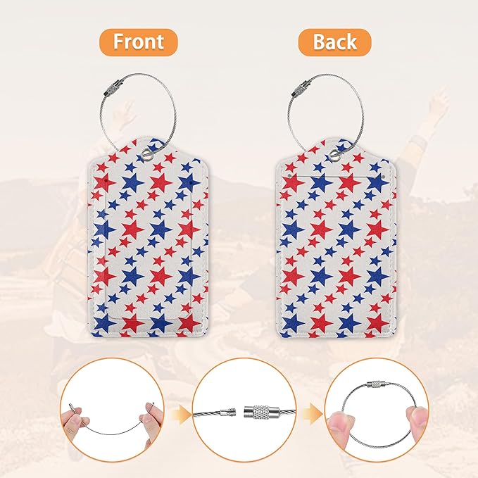 American Patriotic Stars Luggage Tags Bag Tag - Image 3