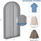 Zilink 40" Suit Bags for Closet Storage Clear Mink Coat Storage Bag Hanging - Image 3
