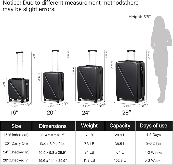 MILADA 16 Inch Underseat Carry On Luggage - Image 3